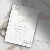 Invitation Cadre Classique Mariage Orchidée Blanche Save the