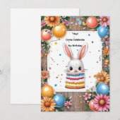 Invitation Cadre coloré de célébration d'anniversaire (Devant / Derrière)