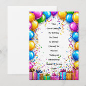 Invitation Cadre coloré de célébration d'anniversaire (Devant / Derrière)
