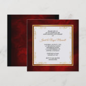 Invitation Cadre d'angle doré pour les 50 ans de mariage (Devant / Derrière)