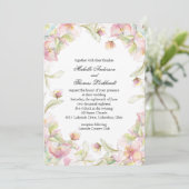 Invitation Cadre d'aquarelle rose (Debout devant)