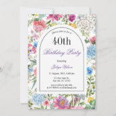 Invitation Cadre d'arc floral 40e anniversaire (Devant)