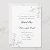 Invitation Cadre d'art fin d'Orchidée Blanche Élégant Mariage (Devant)