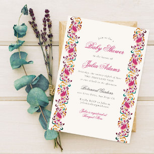Invitation Cadre de bébé Fleur de Cygne Perle Classique Baby