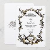 Invitation Cadre de bordure Baroque Rococo Rocaille du 18e si (Devant / Derrière)