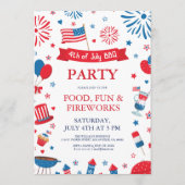 Invitation Cadre de bordure de barbecue de festival du 4 juil (Devant)
