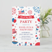 Invitation cadre de bordure de barbecue de fête du 4 juillet (Debout devant)