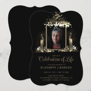 Invitation Cadre de bougies élégant Photo Célébration de la v