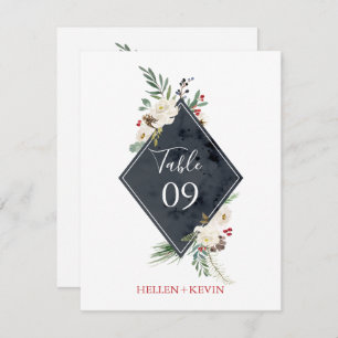 Invitation Cadre de bouquet de Noël Holly & White Roses