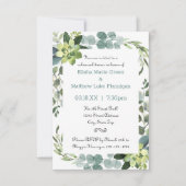 Invitation Cadre de bouquet Turquoise - Dîner de répétition 3 (Devant)