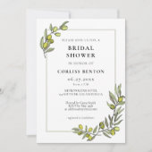 Invitation Cadre de branches d'olivier Douche nuptiale (Devant)