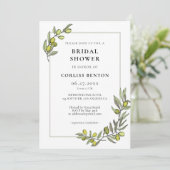 Invitation Cadre de branches d'olivier Douche nuptiale (Debout devant)