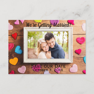 Invitation Cadre de bureau en bois - 3x5 Enregistrer notre da