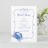 Invitation Cadre de caniche bleu de plage (Debout devant)