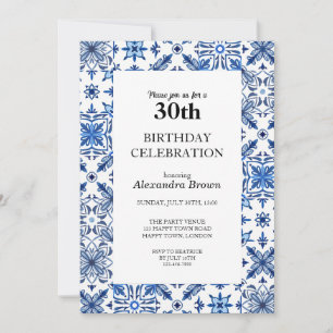 Invitation Cadre de carreaux méditerranéens Fête de photo d'a