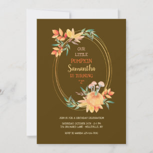 Invitation Cadre de citrouille ovale VOUS CHOISISSEZ LA COULE