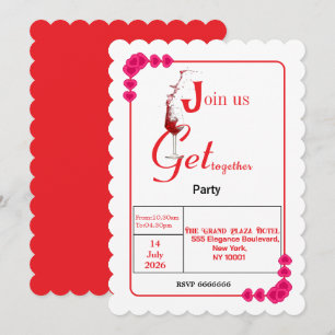 Invitation Cadre de cœur élégant pour fête de la Saint-Valent