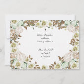 Invitation Cadre de Coeur Vert Rose Mariage (Dos)