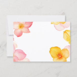 Invitation Cadre de coin floral Fleurs roses et jaunes PNG
