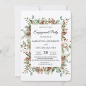 Invitation Cadre de cône de pin vert Kraft (Devant)