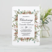 Invitation Cadre de cône de pin vert Kraft (Debout devant)