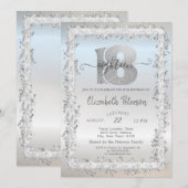 Invitation Cadre de confettis chic pour fête d'anniversaire d (Devant / Derrière)
