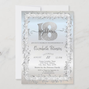 Invitation Cadre de confettis chic pour fête d'anniversaire d