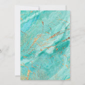 Invitation Cadre de corde de poulpe océan bleu or nautique (Dos)