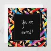 Invitation Cadre de crayons lumineux (Devant / Derrière)