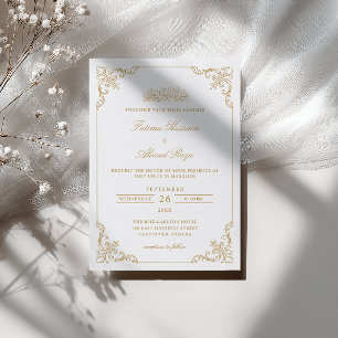 Invitation Cadre de dentelle victorienne or écriture musulman