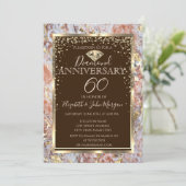 Invitation Cadre de diamant Mariage Anniversaire Paillettes (Debout devant)