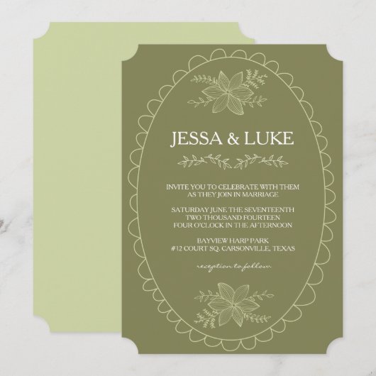 Invitation cadre de doodle (Devant / Derrière)