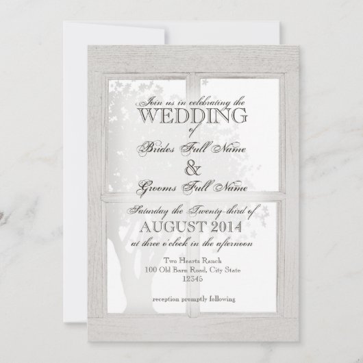 Invitation Cadre de fenêtre en bois rustique (Devant)