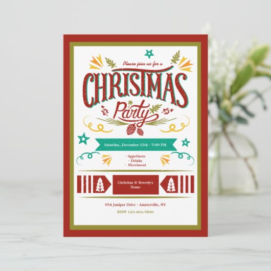 Invitation Cadre de fête de Noël (Debout devant)