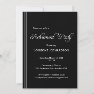 Invitation Cadre de fête de retraite noir avec lierre doré