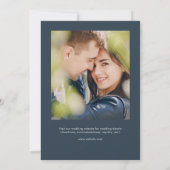 Invitation Cadre de feuillage moderne Indigo Mariage photo bl (Dos)