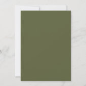 Invitation Cadre de feuillage moderne Mariage vert olive (Dos)