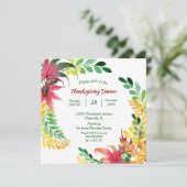 Invitation Cadre de feuille coloré clair Thanksgiving Dîner (Debout devant)