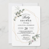 Invitation Cadre de feuille d'aquarelle de verdure douce et f (Devant)