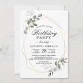 Invitation Cadre de feuille d'aquarelle de verdure douce & Fl (Devant)