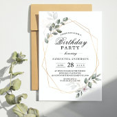 Invitation Cadre de feuille d'aquarelle de verdure douce & Fl