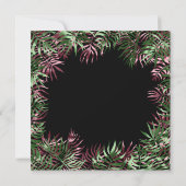 Invitation Cadre de feuille de palmier vert tropical noir Whi (Dos)