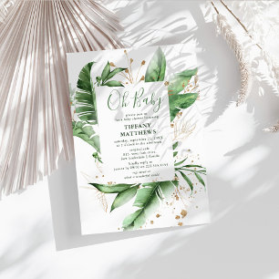 Invitation Cadre de feuille tropicale botanique et baby showe