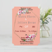 Invitation Cadre de fleurs (Debout devant)