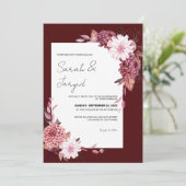 Invitation Cadre de fleurs d'automne Mariage (Debout devant)