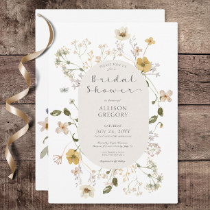 Invitation Cadre de fleurs sauvages rustique Mariage blanc