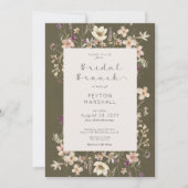 Invitation Cadre de fleurs sauvages vert sauge rustique pour  (Devant)