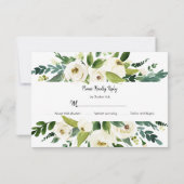 Invitation Cadre de floraison blanc aquarelle Mariage RSVP (Dos)