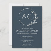 Invitation Cadre de flottaison moderne Marine Blue Engagement (Devant)