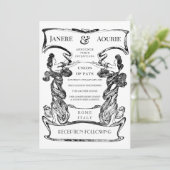 Invitation Cadre de forme féminine Art Nouveau Déco (Debout devant)